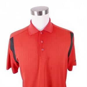 Slazenger Mens Polyester Short Sleeve Solid Red Golf Polo Shirt Medium